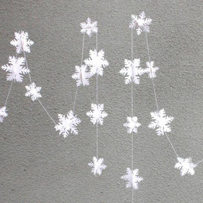 12pcs 3D Snowflake Strings Cardboard Paper Hanging Decorations for Wedding Chris