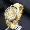 Diamond Roman Scale Stainless Steel Quartz Men Watch