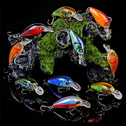 10PCS Topwater Wobbler Mini Fishing Lure 4G Artificial Painted Hard Crank Bait