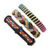 Leather Colorful Wax Rope Woven Bracelets 3 Pcs