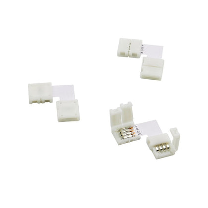 10Pcs 4pin 10mm L Shape Solderless Connector for LED 5050 RGB Strip Light