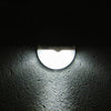 6 LED Super Bright Solar Powered Light Wall Mount Control Outdoor Garden Fence Lamp Quarter Ball Shape  -  WHITE