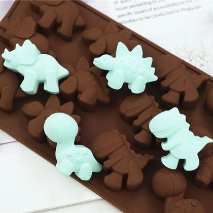 12 Cavity Dinosaur Silicone Cake Chocolate Candy Mould Cookies Baking DIY Mold