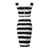 Stylish Square Neck Striped Suit For Women