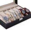 12 Grids Watch Display Case PU Leather Jewelry Storage Box Organizer