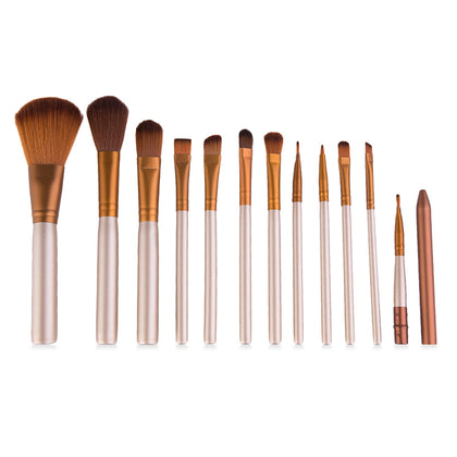 12pcs / Set Professional Foundation Makeup Brushes Set Cosmetic Tools Kit with Metal Box - 50 Sets / Pack