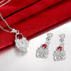 S111-B 925 Silver Plated Necklace Earrings Jewelry Sets