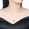 Sterling Silver Crystal Petal Necklace Pink/Platinum Plated