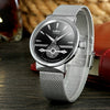 WINNER Men Stainless Steel Mesh Belt Hollow Out Automatic Mechanical Watch