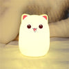 YWXLight Change Color Cat LED Rechargeable USB Lamp Silicone Soft Nightlight