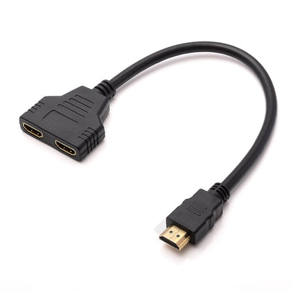 1080P HDMI Male to 2 HDMI Female 1 In 2 Out Splitter Cable Adapter Converter