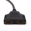 1080P HDMI Male to 2 HDMI Female 1 In 2 Out Splitter Cable Adapter Converter