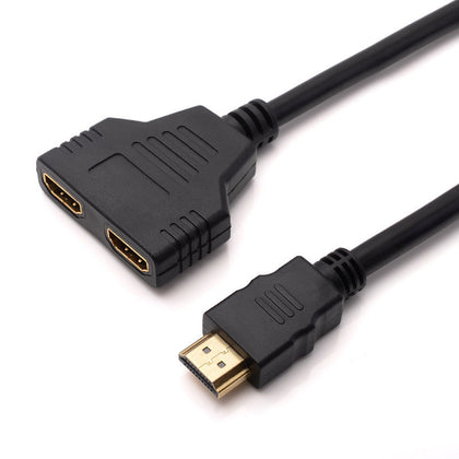 1080P HDMI Port Male to 2 Female 1 in 2 Out Splitter Cable Adapter