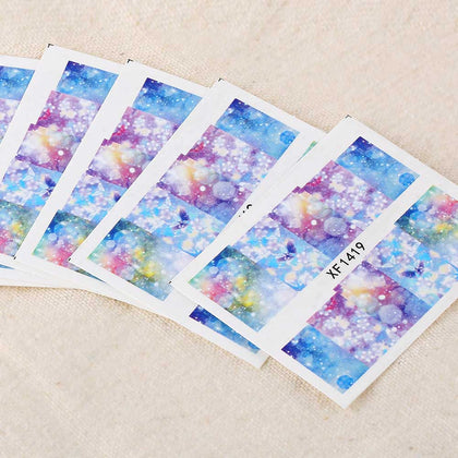 10pcs Flower Nail Decals Art Water Transfer Stickers Nail DIY Decoration