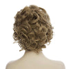 European Style Side Bang Golden Brown Short Curly High-Quality Synthetic Hair Women\'s Bouffant Wig