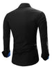 Refreshing Color Block Turn-Down Collar Long Sleeve Shirt For Men