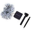 50 LEDs Solar Powered Lotus Flower String Light for Christmas Party Decoartion