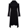 Brief Turtleneck Collar Cut Out Pure Color Asymmetrical Dress for Women