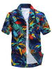 All Over Leaves Print Casual Hawaiian Shirt