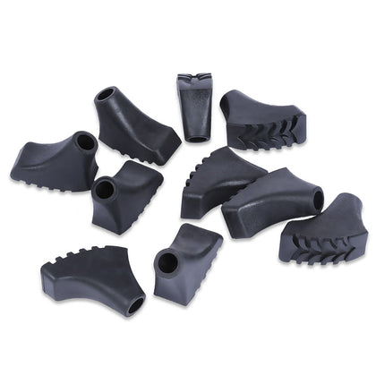 10PCS Outdoor Horseshoe-shaped Protecting Cover for Walking Hiking Cane Wear Resistance Durable Rubber Material