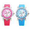 Angie 7135L Unisex Quartz Watch Luminous Pointer 3ATM Date Day Display Rubber Band Wristwatch