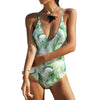 Leaf Print Women Conjoined Swimwear