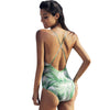 Leaf Print Women Conjoined Swimwear