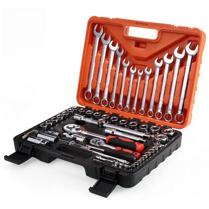 61pcs Socket Ratchet Wrench Automobile Repair Tools Kit