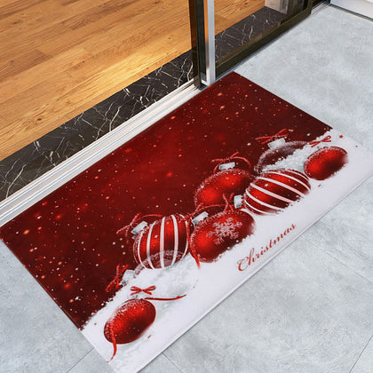 Christmas Baubles Snowfield Pattern Water Absorption Area Rug