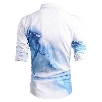 Button Up Tie Dye Long Sleeve Casual Shirt