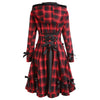 Plaid Hooded Button Up Skirted Coat