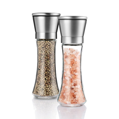 COZZINE Stainless Steel Grinder Glass Bottle Large Set of 2