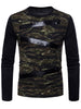 Crew Neck Camouflage Panel T-shirt