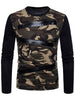 Crew Neck Camouflage Panel T-shirt