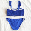 Strappy Flounce Shirred Bikini