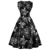 Retro V Neck Floral Fit and Flare Dress