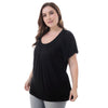 Scoop Neck Short Sleeve Ruched Solid Color Plus Size Women Blouse