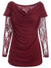 Lace Long Sleeve Ruched T-shirt