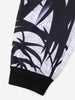 Leaf Print Drawstring Jogger Pants