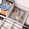 Multifunctional 8 Watch Display PU Leather Box Jewelry Case Storage Organizer Black