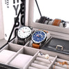 Multifunctional 8 Watch Display PU Leather Box Jewelry Case Storage Organizer Black