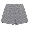 High Waist Plaid Tied Layered Zipper Pants Women Mini Shorts