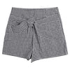 High Waist Plaid Tied Layered Zipper Pants Women Mini Shorts