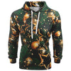 Christmas Baubles Print Drawstring Hoodie