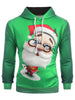 3D Cartoon Santa Claus Printed Pullover Hoodie