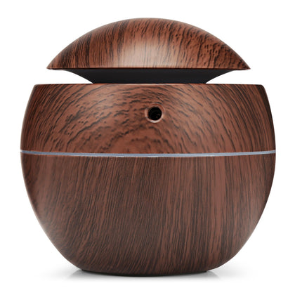 XBH - 035B Round Cover Wood Grain Humidifier Night Light Moisturizer Sprayer