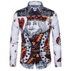 Front Poker Print Long Sleeve Shirt