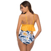 Women Bikini Halter Spaghetti Ruffled Floral Print Swimsuit