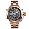 SKMEI 1515 Men's Fashion Hip Hop Style Double Display Digital Watch Stainless Steel Strap