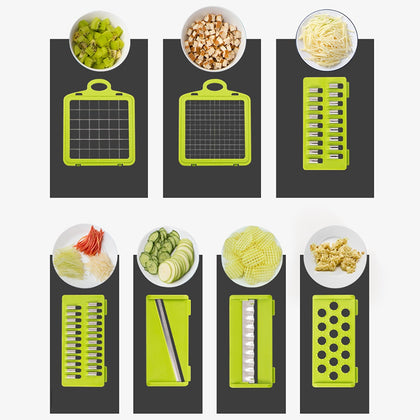 11PC Vegetable Fruit Peeler Multi-Function Chopper Steel Slicer Dicer Wire Slicer Grater set